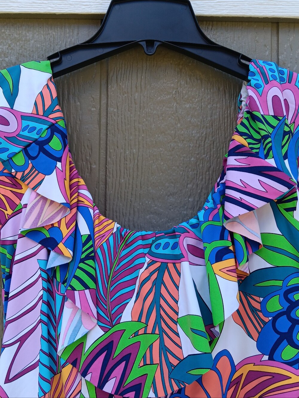 Trina Turk NWT Multi Color Tropical Print One Piece Swimsuit Size 20W - Picture 6 of 10